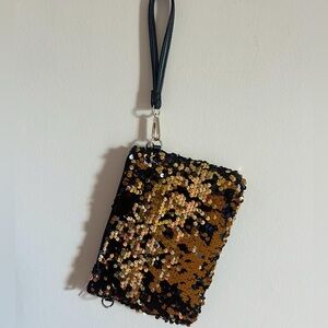 Olivia Miller sequin bag black and gold